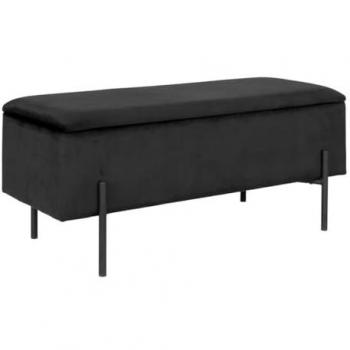 Blaire Coffre‑Banc velours sombre, support en métal