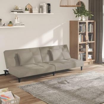 VidaXL Sofa 2-Sitzer Hellgrau Samt mit 2 Kissen