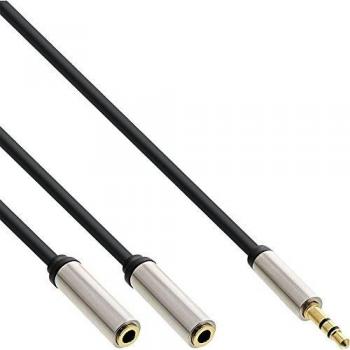 Audio Splitter Cable 3.5mm Male → 2 Female Jacks – InLine 1 Meter