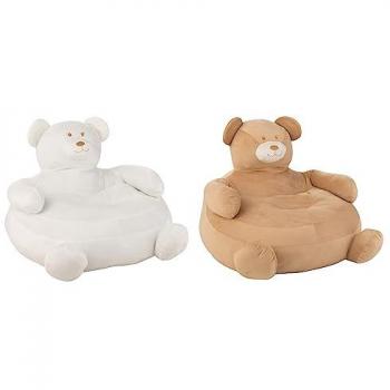 Lot 2 Fauteuils Enfant « Ours » 70 cm, Couleurs Blanc et Beige