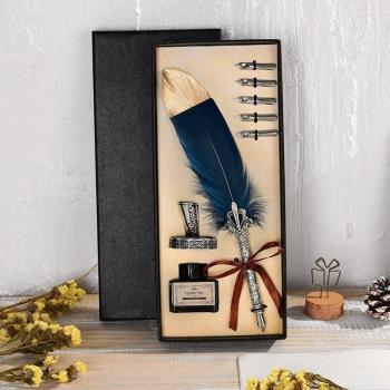 Feather Dip Pen Set with 5 Nibs for Calligraphy Writing