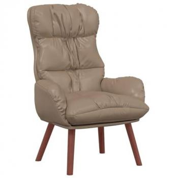 Cappuccino Lounge Chair in Pelle Ecologica