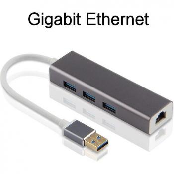 USB 3.0 Multi-Port Hub with RJ45 Ethernet Adapter
