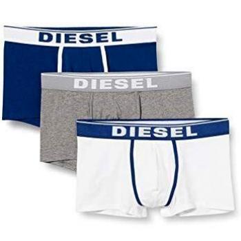Diesel UMBX-DAMIENTHREEPACK, Bóxer Corto para Hombre, Multicolor (Bright White/Estate Blue/Dark Grey Melange E4120/0jkkc), S, Pack de 3