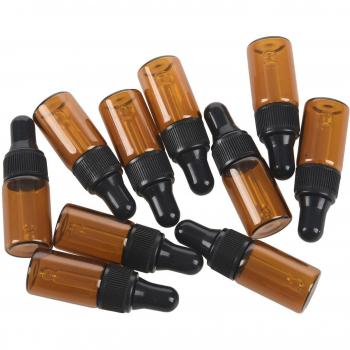Frascos de cristal marrón con pipeta para aceites, 10 unidades, 3ml