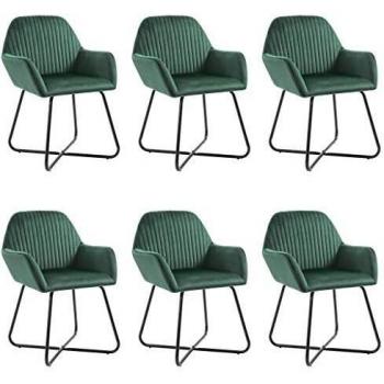 Sillas de Comedor Terciopelo Verde Pack de 6