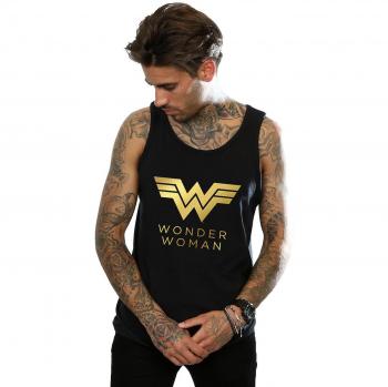 Gilet Wonder Woman 84 Noir pour Homme avec Logo Doré XX-Large