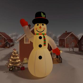 VidaXL Muñeco de Nieve Inflable con LED 1000 cm