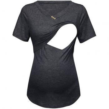 Solid Color Nursing Blouse for Moms