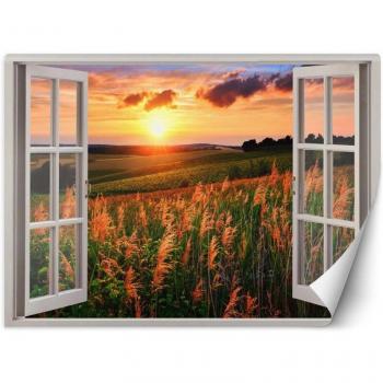 Décor mural prairie au coucher du soleil