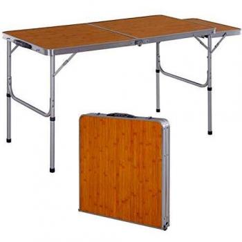 Aluminium Folding Table – Outdoor, 120×60×70 cm, Beige