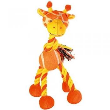 Trixie 4-in-1 Plüschspielzeug mit Tau und Tennisball, 28 cm