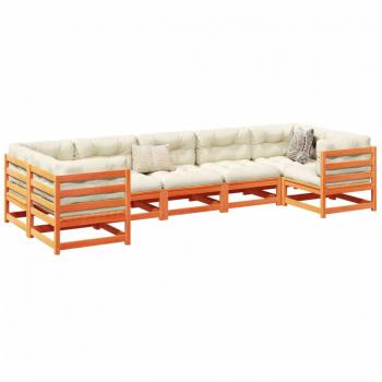 VidaXL 7 Piece Patio Sofa Set Wax Brown Solid Wood Pine