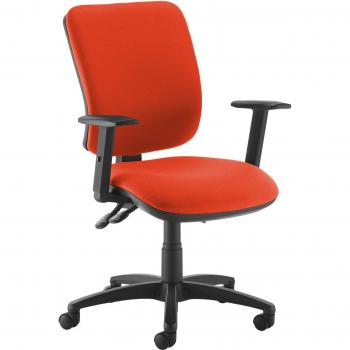 Senza High Back Workchair (Tortuga Orange) – Adjustable Arms Included