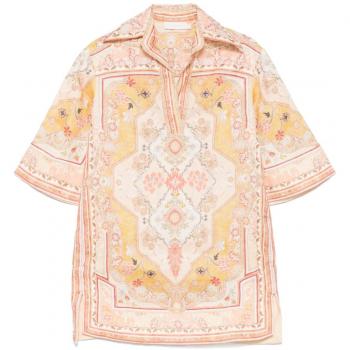 Zimmermann Wylie Printed Linen Tunic in Multicolor – Size Small