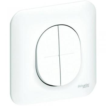 Schneider Electric SC5S262214 Double interrupteur ou va et vient 10 ampères Ovalis complet 250 V