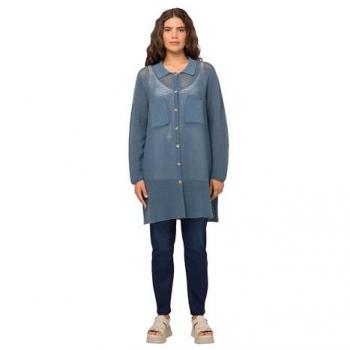 Damen Strickjacke in A-Linie, große Größen, blau