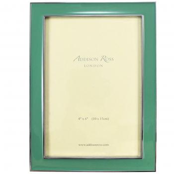 Contemporary Duck Egg Blue Enamel Photo Frame with Silver Hardware