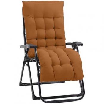 Sedia a Sdraio Zero Gravità Pieghevole con Cuscino Imbottito 5cm e Poggia Piedi in Terracotta – Modello Relax