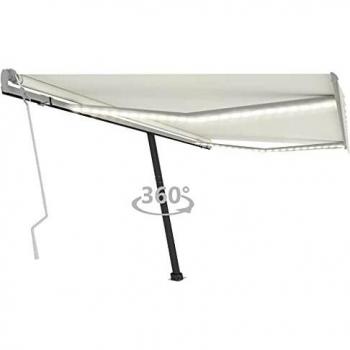Store de Balcon Manuel Rétractable avec LED 400x300 cm Crème