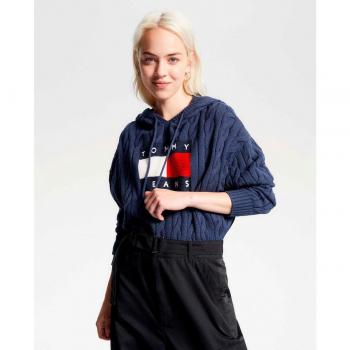 Tommy Jeans Pullover Center Flag DW0DW16528 Dunkelblau Regular Fit
