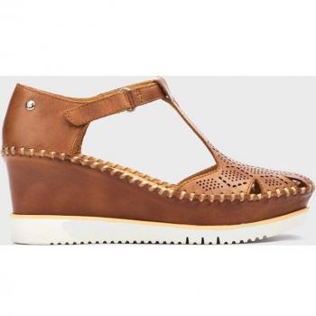 Pikolinos W3Z-1991 Sandalias de cuña de mujer marrones en piel 80725