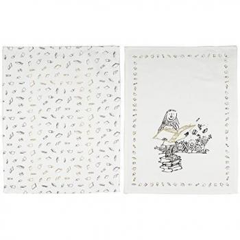 Creative Tops Roald Dahl 'Phizz-Whizzing' MATILDA Gold/White Tea Towels (Set of 2)