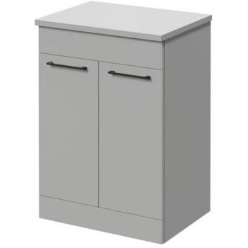 600mm Napoli Floor Standing Vanity Unit with Matt Black Handles