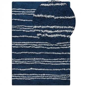 Tapis Design Tashir 160 x 230 cm Rayures Bleues et Blanches