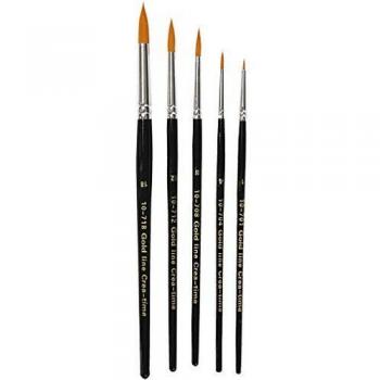 Creative Nylon Tapered Brushes – 5 Pack with Wooden Handles