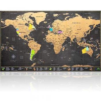 Travel Tracker Scratch-Off CartoMap – 70x42 cm, Full US State Coverage