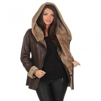 Lammfell‑Jacke Hollert „Lena“ (Winter) – Braun, L