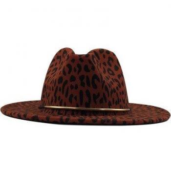 Leopard Print Wide Brim Winter Hat