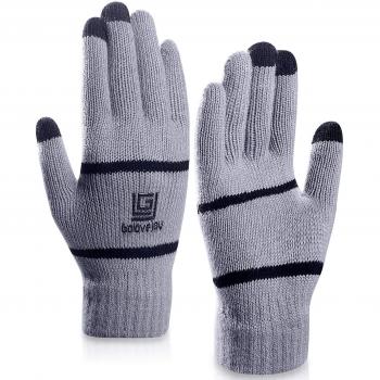 Light Grey Touch Screen Running Gloves