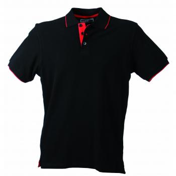 James & Nicholson Herren Poloshirt Polo Campus schwarz (red/black) X-Large