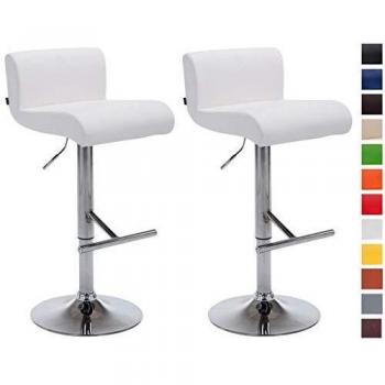 Sgabelli Bar Girevoli California in Similpelle Bianco (2 Pezzi)