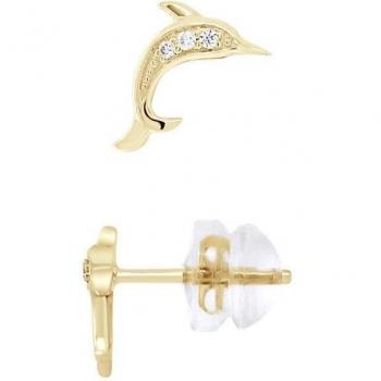 Dauphin en or 375 millièmes – boucle d’oreilles enfant