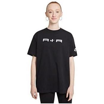 Nike Damen-T-Shirt W NSW AIR SS TOP BF, schwarz/weiss, L