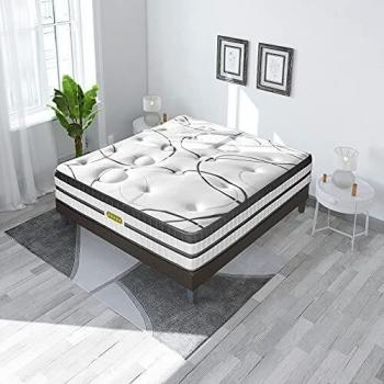 Matelas 140x190cm Maison Aubertin Concorde Ressorts ensachés Ferme Mémoire de forme