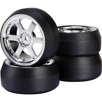 Ruote Cromo 6 Raggi per Drift Auto 1:10