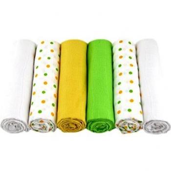 MuslinZ Burp Cloth Collection – 6 Pieces, 70x70cm, All‑Season Cotton