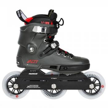 Powerslide Rollschuhe Next 110 – Charcoal – Schwarz/Rot – Größe 42, 42,5, 43