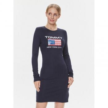 Tommy Jeans Sommerkleid DW0DW15889 Dunkelblau Slim Fit