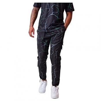 Bas de jogging homme noir avec imprimé foudre