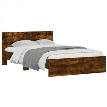 Campeã VidaXL Cama Cabeceira Luminosa 140x200 – Madeira Carvão