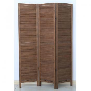 Biombo de Madera Color Marrón 3 Paneles