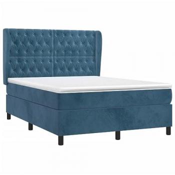 Giroletto con Materasso Blu Scuro 140x190 cm in Velluto