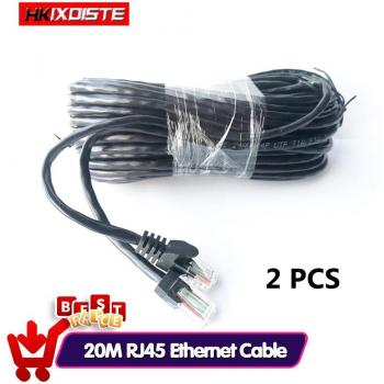 Value 2pcs 20M Cat5 Ethernet Network Cable for CCTV POE IP Camera System