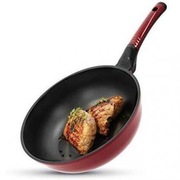 Oursson Poêle Wok Anti-adhésive 3D 28 cm Bordeaux
