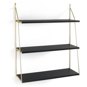 Tomasucci 3 Piece Black Wood Tiered Shelf 75cm H x 60cm W x 20cm D